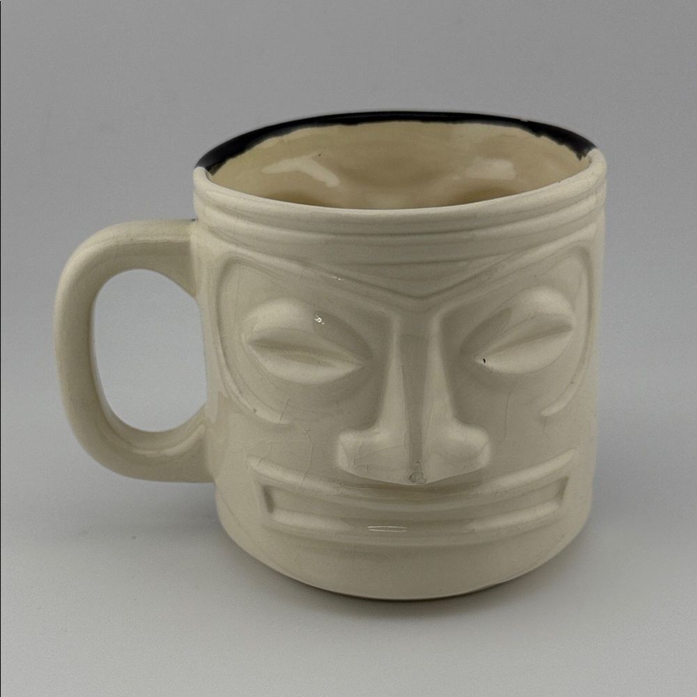 Black White Tiki Face Mug
